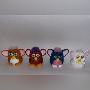 VTG Furby Lot Of 4 McDonalds by Tiger Electronics 1998 Brown Red Blue White Toys